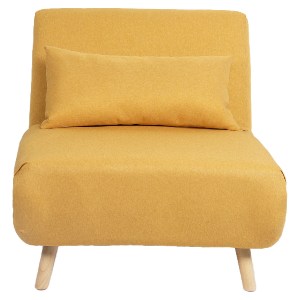 Artelibre - 14770077 ΠΟΛΥΘΡΟΝΑ ΚΡΕΒΑΤΙ ARTELIBRE VERA ΚΙΤΡΙΝΟ ΥΦΑΣΜΑ/ΞΥΛΟ 79X80X89CM