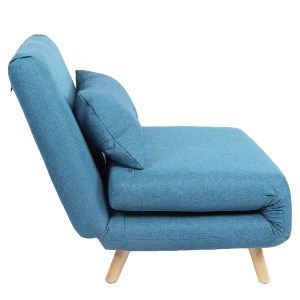 Artelibre - 14770078 ΠΟΛΥΘΡΟΝΑ ΚΡΕΒΑΤΙ ARTELIBRE VERA ΜΠΛΕ ΥΦΑΣΜΑ/ΞΥΛΟ 79X80X89CM