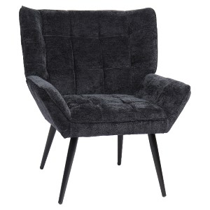 Artelibre - 14770096 ΠΟΛΥΘΡΟΝΑ ARTELIBRE TIVA ΜΑΥΡΟ ΥΦΑΣΜΑ ΣΕΝΙΛ/ΜΕΤΑΛΛΟ 84X78X77CM