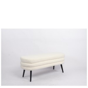 Artelibre - 14770099 ΠΑΓΚΑΚΙ OTTOMAN ARTELIBRE TONDO ΛΕΥΚΟ ΥΦΑΣΜΑ TEDDY/ΜΕΤΑΛΛΟ 42X112X44CM