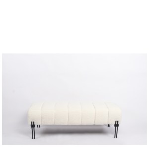 Artelibre - 14770103 ΠΑΓΚΑΚΙ OTTOMAN ARTELIBRE KUBO ΛΕΥΚΟ ΥΦΑΣΜΑ TEDDY/ΜΕΤΑΛΛΟ 40X116.5X50CM