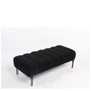 Artelibre - 14770104 ΠΑΓΚΑΚΙ OTTOMAN ARTELIBRE KUBO ΜΑΥΡΟ ΥΦΑΣΜΑ TEDDY/ΜΕΤΑΛΛΟ 40X116.5X50CM
