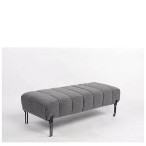 Artelibre - 14770105 ΠΑΓΚΑΚΙ OTTOMAN ARTELIBRE KUBO ΓΚΡΙ ΥΦΑΣΜΑ TEDDY/ΜΕΤΑΛΛΟ 40X116.5X50CM