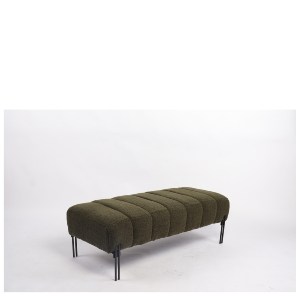 Artelibre - 14770106 ΠΑΓΚΑΚΙ OTTOMAN ARTELIBRE KUBO ΠΡΑΣΙΝΟ ΥΦΑΣΜΑ TEDDY/ΜΕΤΑΛΛΟ 40X116.5X50CM