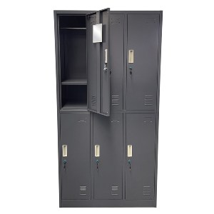Artelibre - 14800010 ΦΟΡΙΑΜΟΣ ARTELIBRE 6 ΘΕΣΕΩΝ EARNIL ΣΚΟΥΡΟ ΓΚΡΙ ΜΕΤΑΛΛΟ 90X45X185CM