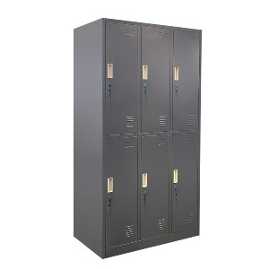 Artelibre - 14800010 ΦΟΡΙΑΜΟΣ ARTELIBRE 6 ΘΕΣΕΩΝ EARNIL ΣΚΟΥΡΟ ΓΚΡΙ ΜΕΤΑΛΛΟ 90X45X185CM
