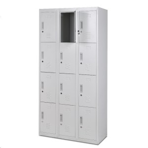 Artelibre - 14800015 ΦΟΡΙΑΜΟΣ ARTELIBRE 12 ΘΕΣΕΩΝ ELENDIL ΑΝΟΙΧΤΟ ΓΚΡΙ ΜΕΤΑΛΛΟ 90X40X185CM