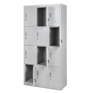 Artelibre - 14800015 ΦΟΡΙΑΜΟΣ ARTELIBRE 12 ΘΕΣΕΩΝ ELENDIL ΑΝΟΙΧΤΟ ΓΚΡΙ ΜΕΤΑΛΛΟ 90X40X185CM