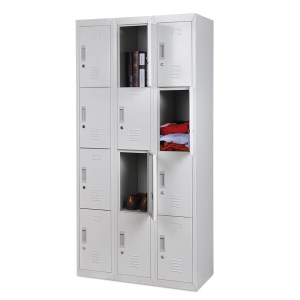 Artelibre - 14800015 ΦΟΡΙΑΜΟΣ ARTELIBRE 12 ΘΕΣΕΩΝ ELENDIL ΑΝΟΙΧΤΟ ΓΚΡΙ ΜΕΤΑΛΛΟ 90X40X185CM