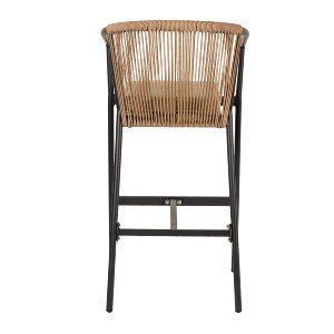 Artelibre - 14840025 ΣΚΑΜΠΟ ARTELIBRE MANDRAKA ΜΑΥΡΟ/ΦΥΣΙΚΟ ΑΛΟΥΜΙΝΙΟ/RATTAN 56X63X108CM