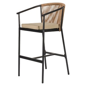 Artelibre - 14840025 ΣΚΑΜΠΟ ARTELIBRE MANDRAKA ΜΑΥΡΟ/ΦΥΣΙΚΟ ΑΛΟΥΜΙΝΙΟ/RATTAN 56X63X108CM