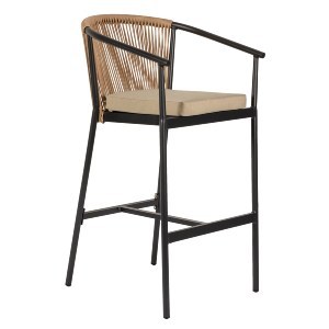 Artelibre - 14840025 ΣΚΑΜΠΟ ARTELIBRE MANDRAKA ΜΑΥΡΟ/ΦΥΣΙΚΟ ΑΛΟΥΜΙΝΙΟ/RATTAN 56X63X108CM