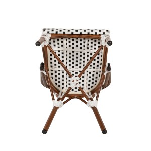 Artelibre - 14840060 ΚΑΡΕΚΛΑ ΚΗΠΟΥ ARTELIBRE MUTARAZI ΛΕΥΚΟ/ΜΑΥΡΟ ΑΛΟΥΜΙΝΙΟ/RATTAN 50X57X85CM