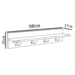 Artelibre - 14870021 ΡΑΦΙ ΤΟΙΧΟΥ LERATO ΚΑΡΥΔΙ ΜΟΡΙΟΣΑΝΙΔΑ 90X17X25CM