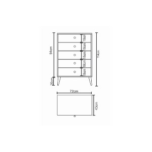 Artelibre - 14870045 ΣΥΡΤΑΡΙΕΡΑ AMARI ΛΕΥΚΟ ΜΟΡΙΟΣΑΝΙΔΑ 72X43X114CM