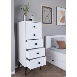Artelibre - 14870049 ΣΥΡΤΑΡΙΕΡΑ AMARI ΛΕΥΚΟ ΜΟΡΙΟΣΑΝΙΔΑ 43X43X114CM