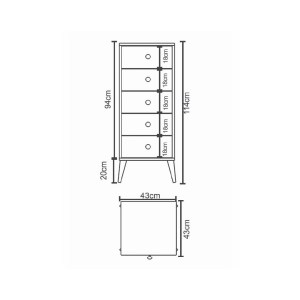 Artelibre - 14870049 ΣΥΡΤΑΡΙΕΡΑ AMARI ΛΕΥΚΟ ΜΟΡΙΟΣΑΝΙΔΑ 43X43X114CM