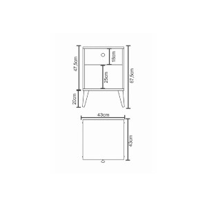 Artelibre - 14870058 ΚΟΜΟΔΙΝΟ AMARI ΑΝΘΡΑΚΙ ΜΟΡΙΟΣΑΝΙΔΑ 43X43X67.5CM