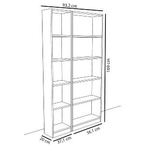 Artelibre - 14870082 ΒΙΒΛΙΟΘΗΚΗ ABEBA ΛΕΥΚΟ ΜΟΡΙΟΣΑΝΙΔΑ 93.2X20X169CM