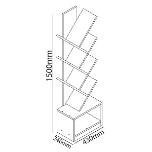 Artelibre - 14870088 ΒΙΒΛΙΟΘΗΚΗ BADRU ΛΕΥΚΟ ΜΟΡΙΟΣΑΝΙΔΑ 40X19.5X150CM