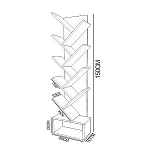 Artelibre - 14870090 ΒΙΒΛΙΟΘΗΚΗ BADRU ΚΑΡΥΔΙ ΜΟΡΙΟΣΑΝΙΔΑ 40X19.5X150CM