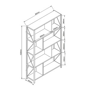 Artelibre - 14870094 ΒΙΒΛΙΟΘΗΚΗ JUMA ΜΑΥΡΟ ΜΟΡΙΟΣΑΝΙΔΑ 90X26X150CM