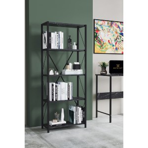Artelibre - 14870095 ΒΙΒΛΙΟΘΗΚΗ KENYA ΜΑΥΡΟ ΜΟΡΙΟΣΑΝΙΔΑ 60X26X150CM