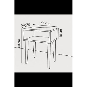 Artelibre - 14870125 ΚΟΜΟΔΙΝΟ GANIRU ΛΕΥΚΟ ΜΟΡΙΟΣΑΝΙΔΑ/ΞΥΛΟ 45X30X60CM