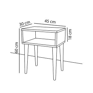 Artelibre - 14870127 ΚΟΜΟΔΙΝΟ GANIRU CORDOBA ΜΟΡΙΟΣΑΝΙΔΑ/ΞΥΛΟ 45X30X60CM