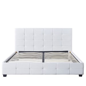 Artelibre - 14920001 ΚΡΕΒΑΤΙ ARTELIBRE ABELIA ΛΕΥΚΟ PU 214.5X170X100CM (ΣΤΡΩΜΑ 160X200CM)