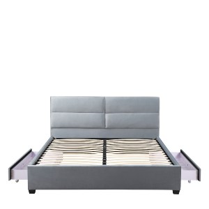 Artelibre - 14920010 ΚΡΕΒΑΤΙ ΔΙΠΛΟ ARTELIBRE PRODREAM ΓΚΡΙ ΥΦΑΣΜΑ 206X169X96CM (ΣΤΡΩΜΑ 160X200CM)