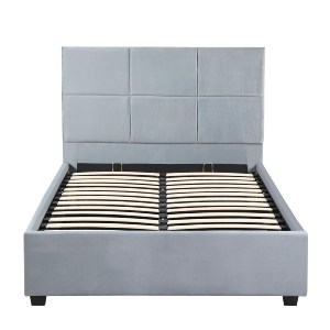 Artelibre - 14920011 ΚΡΕΒΑΤΙ ΜΟΝΟ ARTELIBRE CLOUDREST ΓΚΡΙ ΥΦΑΣΜΑ 214X127.5X109CM (ΣΤΡΩΜΑ 120X200CM)