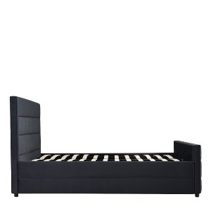 Artelibre - 14920014 ΚΡΕΒΑΤΙ ΔΙΠΛΟ ARTELIBRE SLEEPSUIT ΜΑΥΡΟ ΥΦΑΣΜΑ 218X172X118CM (ΣΤΡΩΜΑ 160X200CM)
