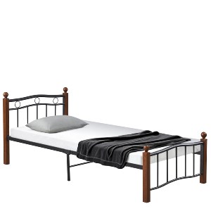 Artelibre - 14920039 ΚΡΕΒΑΤΙ ΜΟΝΟ ARTELIBRE ARROWHEAD ΜΑΥΡΟ/ΚΑΡΥΔΙ ΜΕΤΑΛΛΟ ΓΙΑ ΣΤΡΩΜΑ 90X200CM