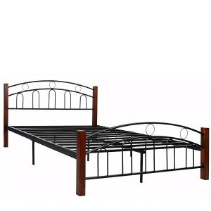 Artelibre - 14930010 ΚΡΕΒΑΤΙ ΗΜΙΔΙΠΛΟ ARTELIBRE JEMINA ΜΑΥΡΟ/ΒΕΛΑΝΙΔΙΑ ΜΕΤΑΛΛΟ/ΞΥΛΟ (ΣΤΡΩΜΑ 110X200CM)