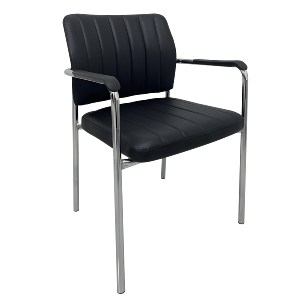 Artelibre - 14960014 ΚΑΡΕΚΛΑ ΕΠΙΣΚΕΠΤΗ PROGUEST ΜΑΥΡΟ/ΧΡΩΜΙΟ PU/ΜΕΤΑΛΛΟ 45X43X78.5CM