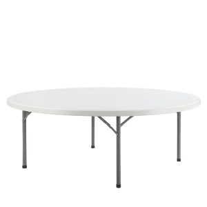 Artelibre - 14980008 ΤΡΑΠΕΖΙ CATERING ΣΤΡΟΓΓΥΛΟ ARTELIBRE TILIA ΠΤΥΣΣΟΜΕΝΟ (ΒΑΛΙΤΣΑ) ΛΕΥΚΟ/ΓΚΡΙ HDPE/ΜΕΤΑΛΛΟ Φ122X74CM