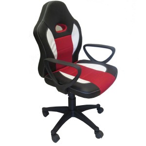 Artelibre - 14990128 ΚΑΡΕΚΛΑ ΓΡΑΦΕΙΟΥ NEWSKILL ΜΑΥΡΟ/ΚΟΚΚΙΝΟ 58X60X90-100CM