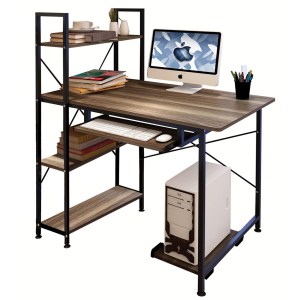 Artelibre - 14990150 ΓΡΑΦΕΙΟ WIN ΚΑΦΕ/ΜΑΥΡΟ MDF/ΜΕΤΑΛΛΟ 100X48X118CM