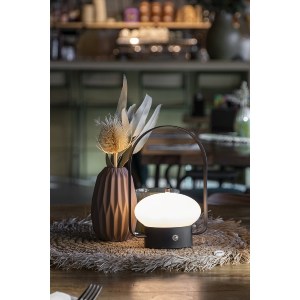 Artelibre - 15290003 ΕΠΙΤΡΑΠΕΖΙΟ ΦΩΤΙΣΤΙΚΟ LED ΦΟΡΗΤΟ BARCELONA ΜΕ ΚΟΥΔΟΥΝΙ ΡΕΣΕΨΙΟΝ/ΚΑΛΕΣΜΑΤΟΣ ΜΑΥΡΟ/ΛΕΥΚΟ ΜΕΤΑΛΛΟ/ΠΛΑΣΤΙΚΟ 13X11X20CM