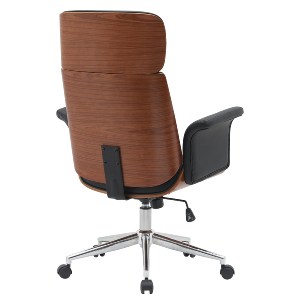 Artelibre - 15330004 ΚΑΡΕΚΛΑ ΓΡΑΦΕΙΟΥ ΔΙΕΥΘΥΝΤΗ ARTELIBRE TARAK ΜΑΥΡΟ/ΚΑΦΕ ΞΥΛΟ/PU/ΑΛΟΥΜΙΝΙΟ 75X68X113.5-122CM
