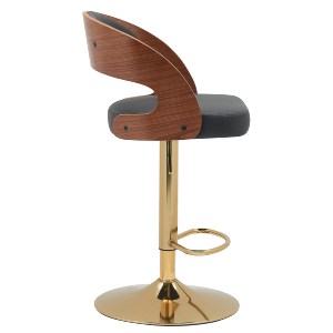 Artelibre - 15330010 ΣΚΑΜΠΟ BAR ARTELIBRE SINDRI ΜΑΥΡΟ/ΚΑΦΕ ΞΥΛΟ/PU/ΑΛΟΥΜΙΝΙΟ 48X49X91-112CM