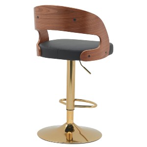 Artelibre - 15330010 ΣΚΑΜΠΟ BAR ARTELIBRE SINDRI ΜΑΥΡΟ/ΚΑΦΕ ΞΥΛΟ/PU/ΑΛΟΥΜΙΝΙΟ 48X49X91-112CM