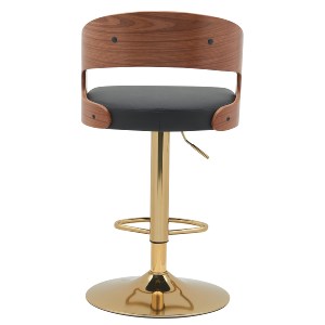 Artelibre - 15330010 ΣΚΑΜΠΟ BAR ARTELIBRE SINDRI ΜΑΥΡΟ/ΚΑΦΕ ΞΥΛΟ/PU/ΑΛΟΥΜΙΝΙΟ 48X49X91-112CM