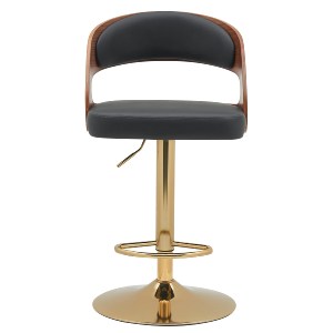 Artelibre - 15330010 ΣΚΑΜΠΟ BAR ARTELIBRE SINDRI ΜΑΥΡΟ/ΚΑΦΕ ΞΥΛΟ/PU/ΑΛΟΥΜΙΝΙΟ 48X49X91-112CM