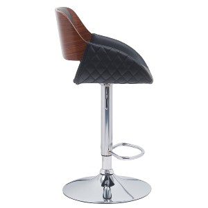 Artelibre - 15330013 ΣΚΑΜΠΟ BAR ARTELIBRE HAGEN ΜΑΥΡΟ/ΚΑΦΕ ΞΥΛΟ/PU/ΑΛΟΥΜΙΝΙΟ 52X51X89-110.5CM