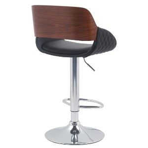 Artelibre - 15330013 ΣΚΑΜΠΟ BAR ARTELIBRE HAGEN ΜΑΥΡΟ/ΚΑΦΕ ΞΥΛΟ/PU/ΑΛΟΥΜΙΝΙΟ 52X51X89-110.5CM