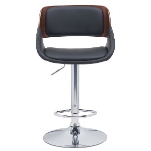 Artelibre - 15330013 ΣΚΑΜΠΟ BAR ARTELIBRE HAGEN ΜΑΥΡΟ/ΚΑΦΕ ΞΥΛΟ/PU/ΑΛΟΥΜΙΝΙΟ 52X51X89-110.5CM