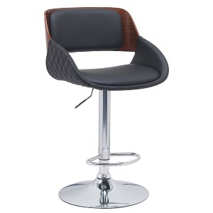 Artelibre - 15330013 ΣΚΑΜΠΟ BAR ARTELIBRE HAGEN ΜΑΥΡΟ/ΚΑΦΕ ΞΥΛΟ/PU/ΑΛΟΥΜΙΝΙΟ 52X51X89-110.5CM