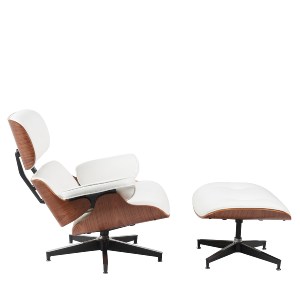 Artelibre - 15330015 ΠΟΛΥΘΡΟΝΑ RELAX ARTELIBRE MIREN ΜΕ ΥΠΟΠΟΔΙΟ ΛΕΥΚΟ/ΚΑΦΕ ΞΥΛΟ/PU 82X92X78CM
